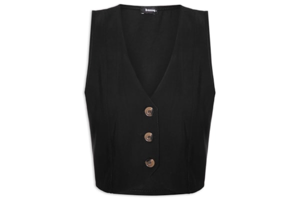 Colete Feminino Básico Decote V - Preto