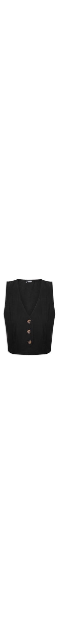 Colete Feminino Básico Decote V - Preto