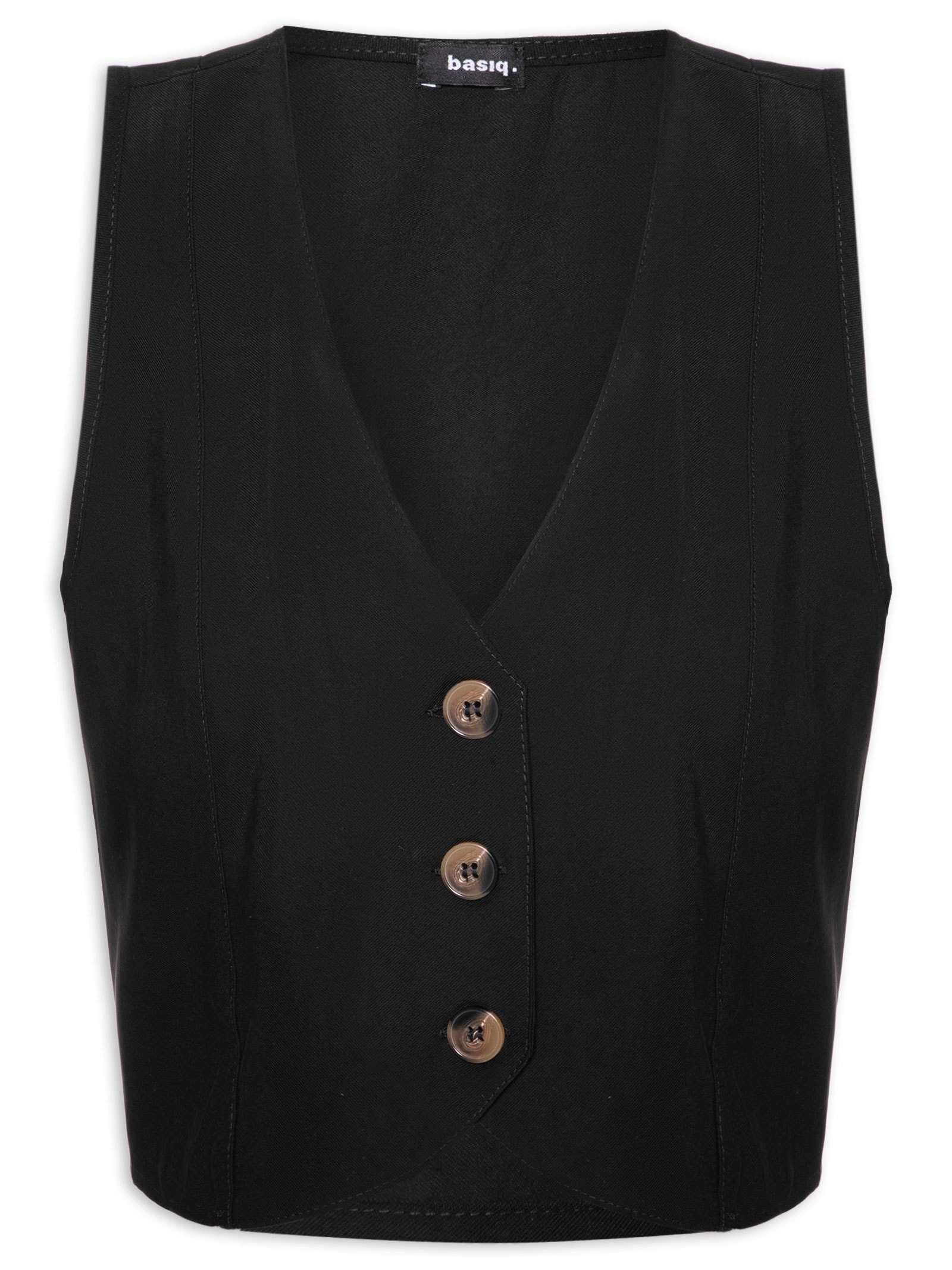 Colete Feminino Básico Decote V Preto Basiq