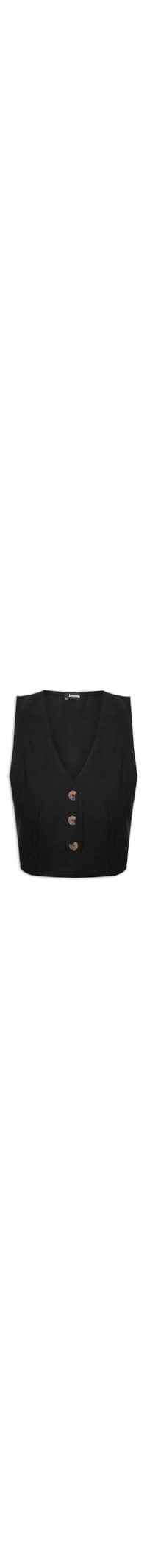 Colete Feminino Básico Decote V - Preto