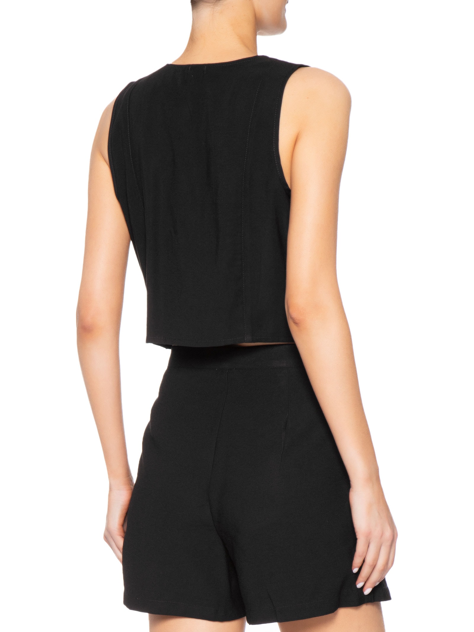 Colete Feminino Básico Decote V Preto Basiq