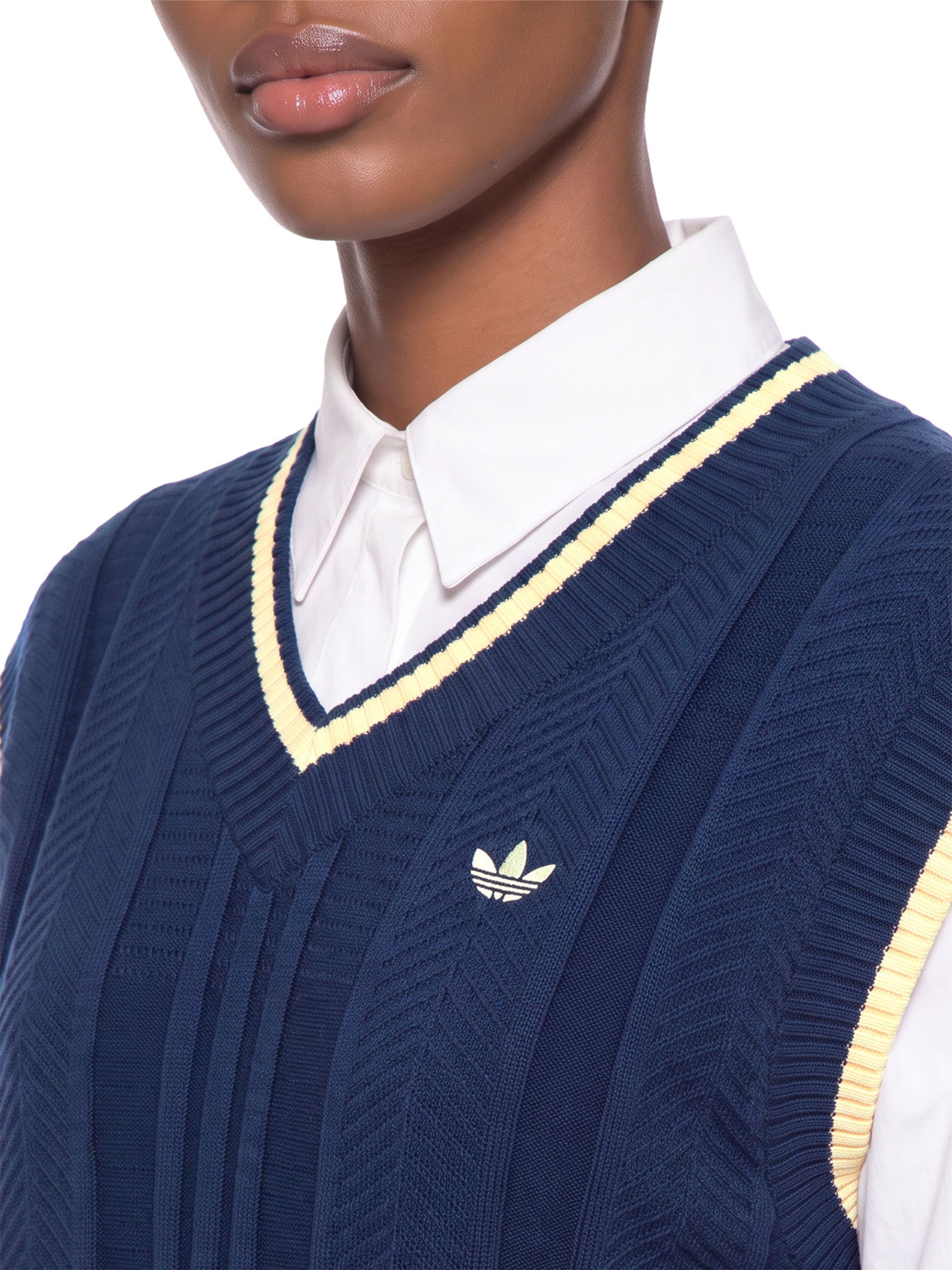 Colete Feminino Cable Knit Originals Azul Adidas Originals