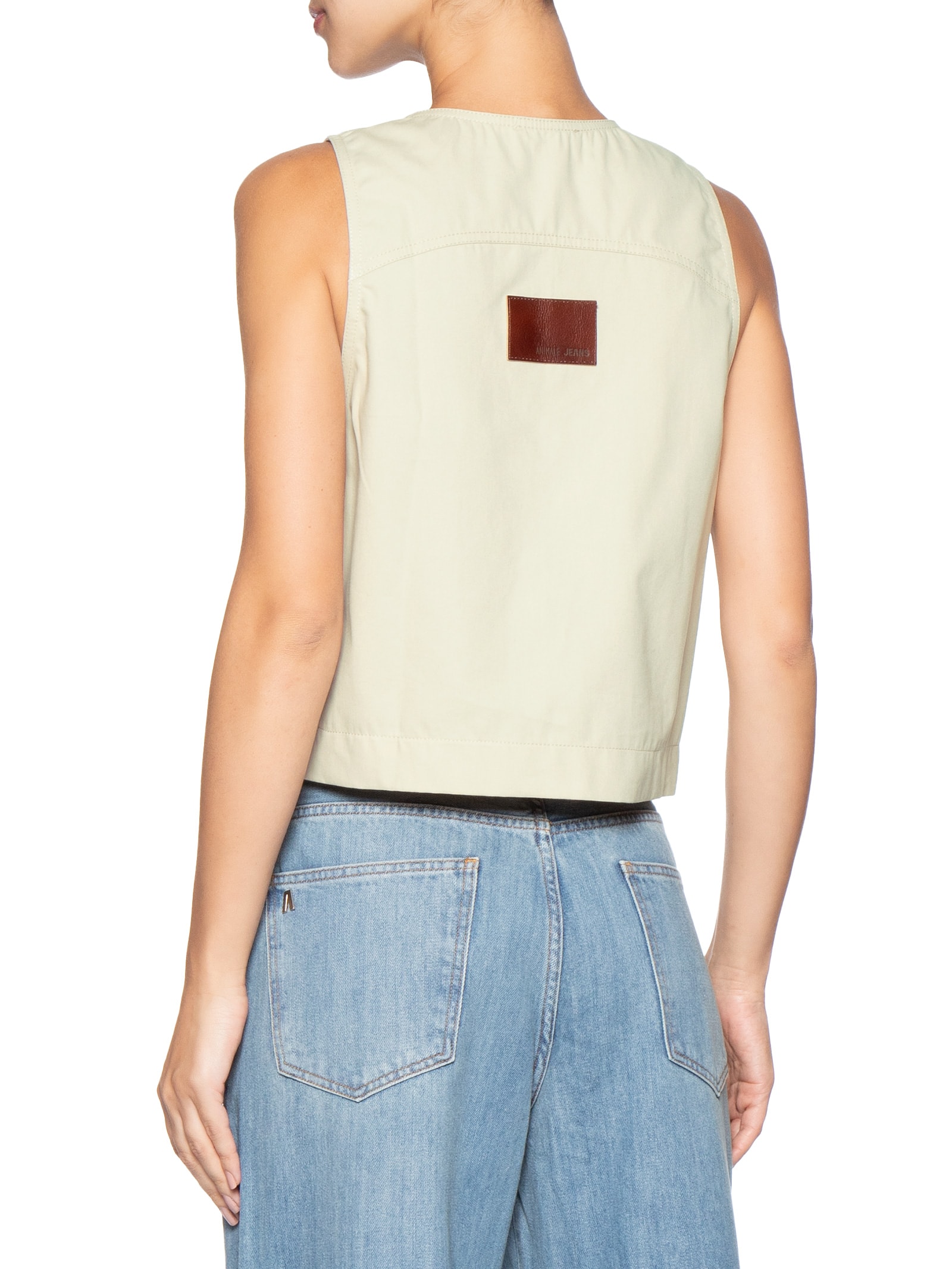 Colete Feminino Cargo – Bege Animale Jeans
