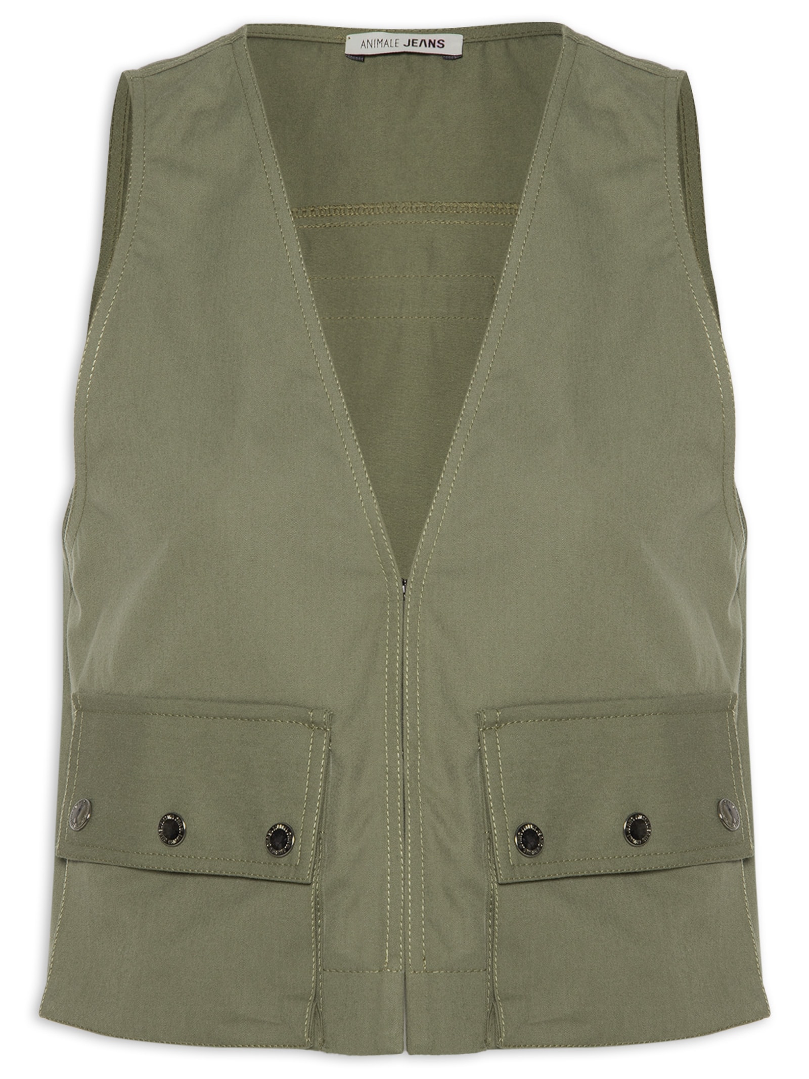 Colete Feminino Cargo – Verde Animale Jeans
