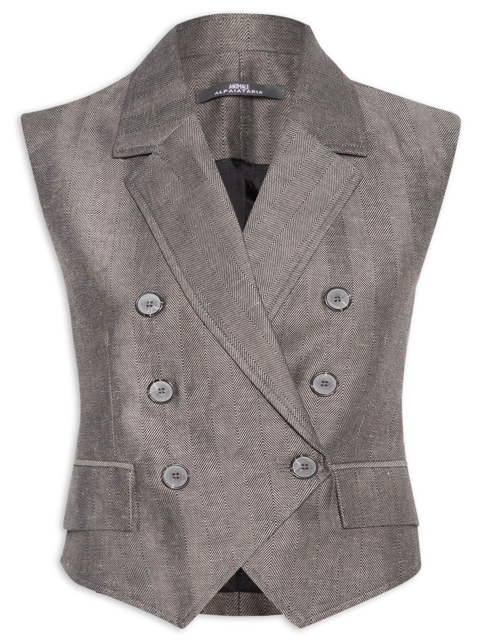 Colete Feminino Chevron Cinza Animale