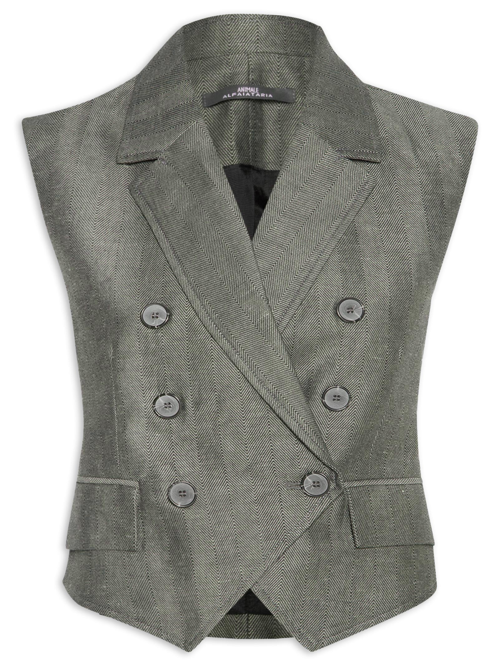 Colete Feminino Chevron Cinza Animale