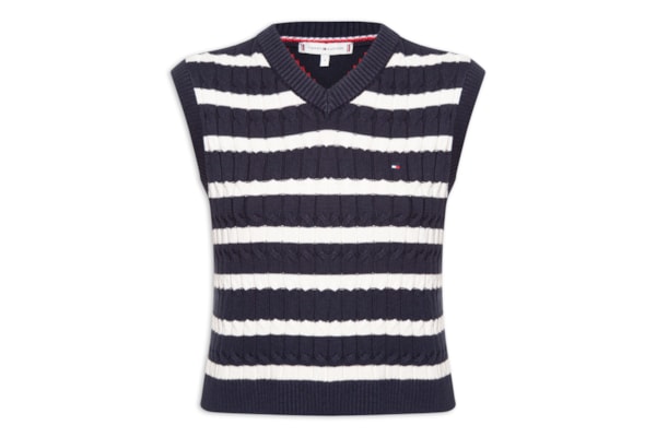 Colete Feminino Co Cable Mid V-Neck Vest - Preto