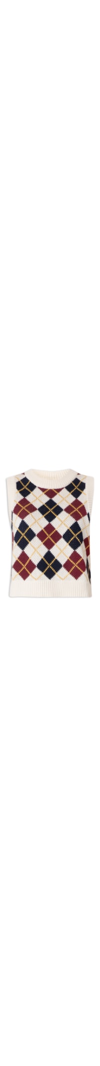 Colete Feminino Collegiate Argyle Vest - Bege
