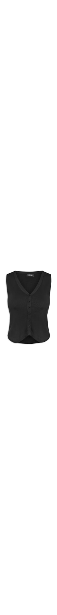Colete Feminino Com Abotoamento - Preto