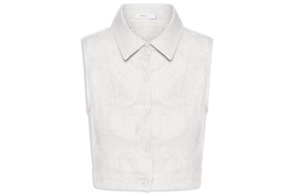 Colete Feminino Com Bolso - Cinza