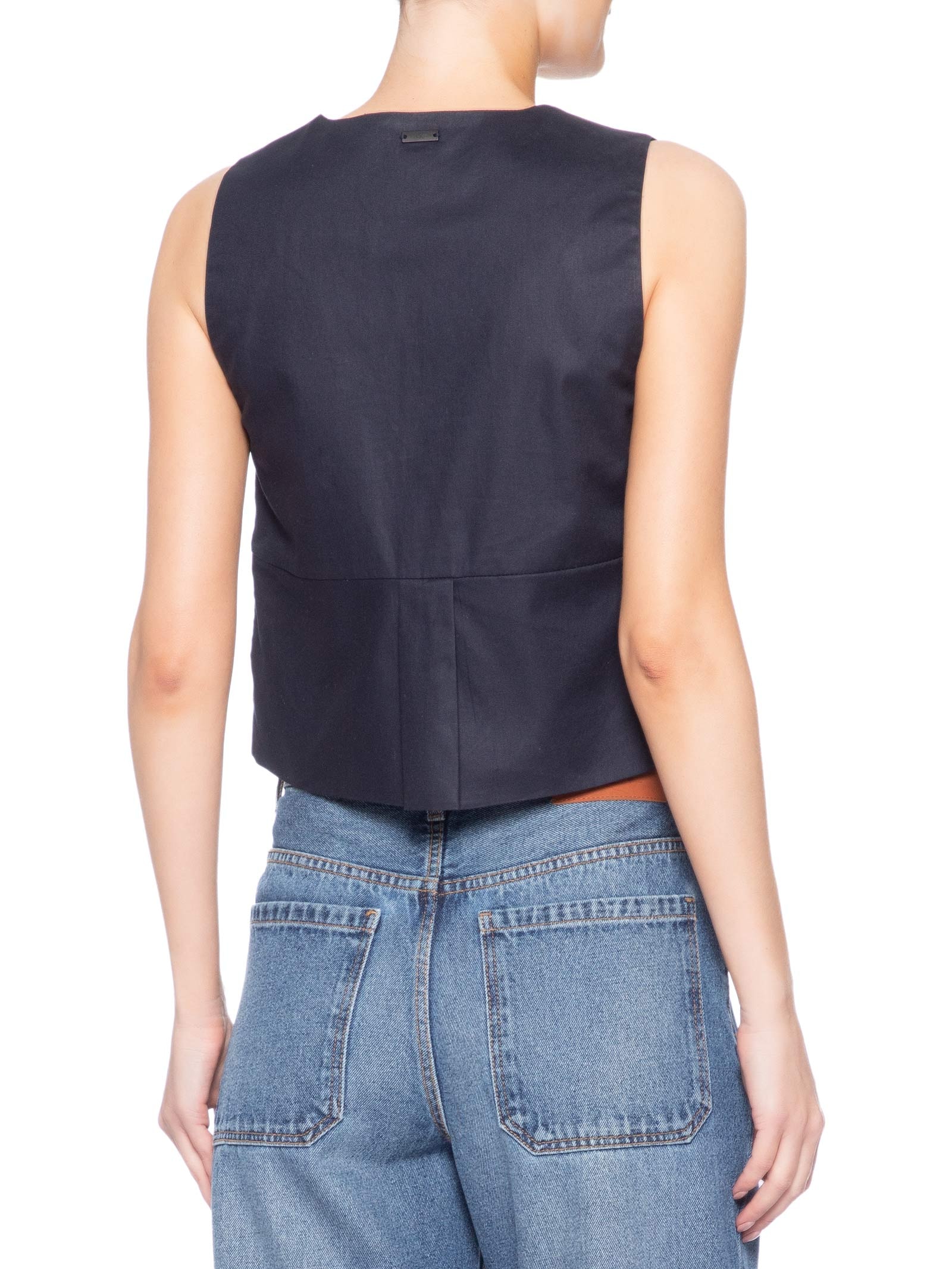 Colete Feminino Com Detalhe de Prega – Azul Calvin Klein Jeans
