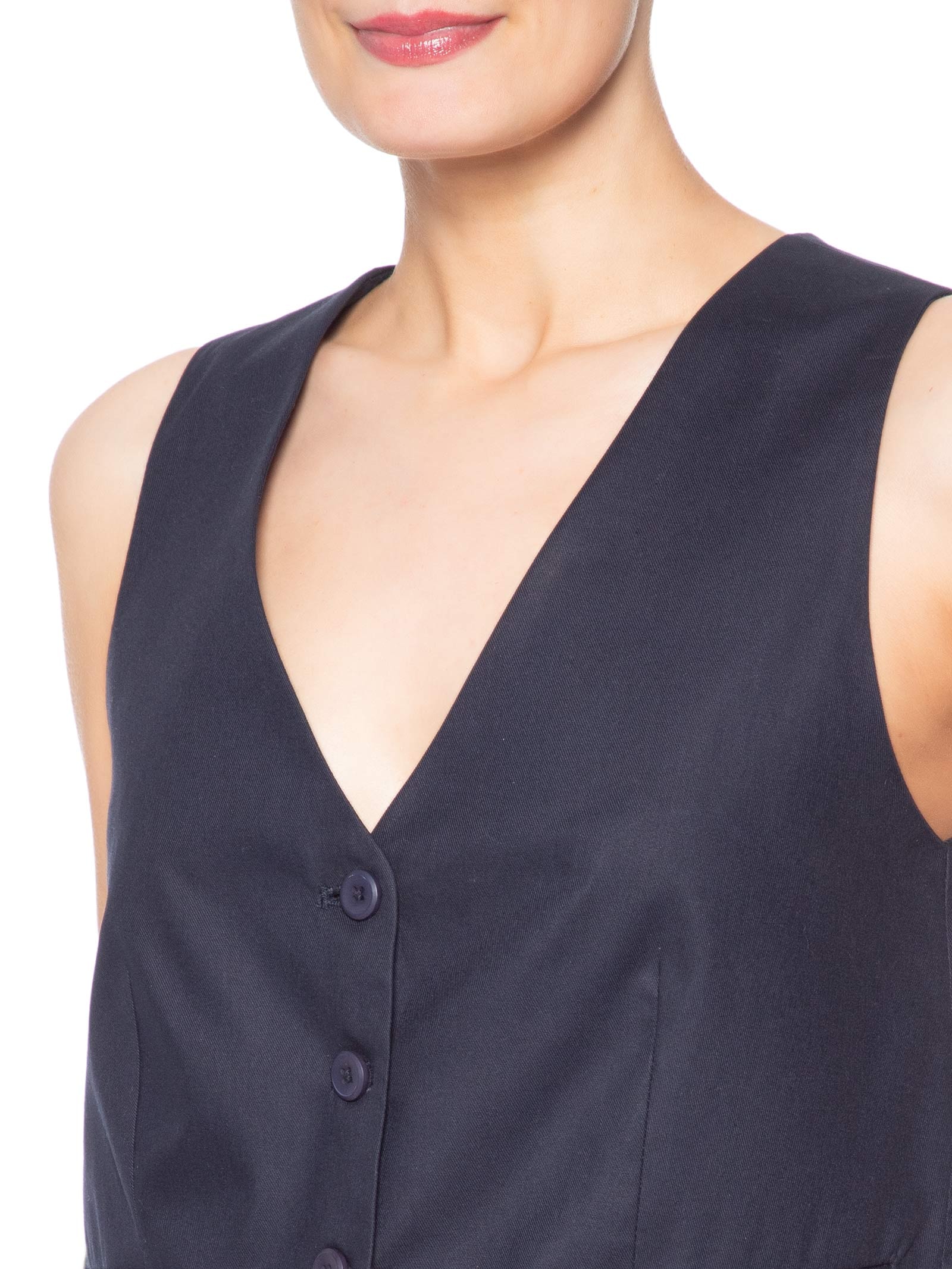 Colete Feminino Com Detalhe de Prega – Azul Calvin Klein Jeans