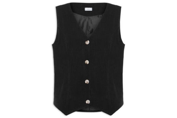 Colete Feminino Com Linho Forrado - Preto