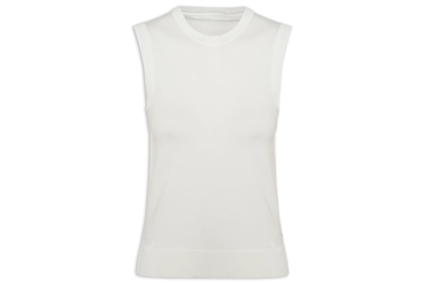 Colete Feminino Cotton Jersey Stitch - Branco
