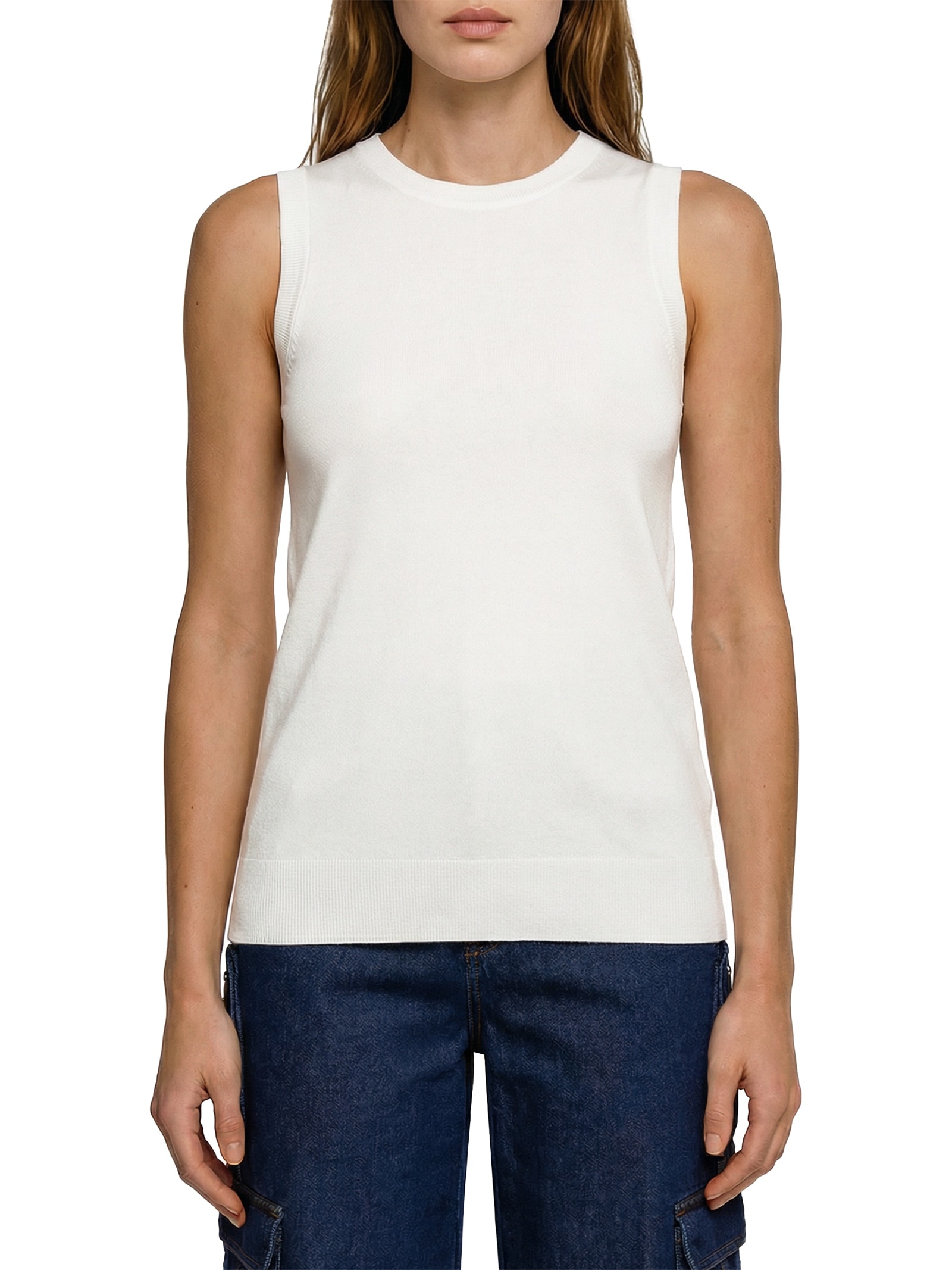 Colete Feminino Cotton Jersey Stitch Branco Tommy Hilfiger