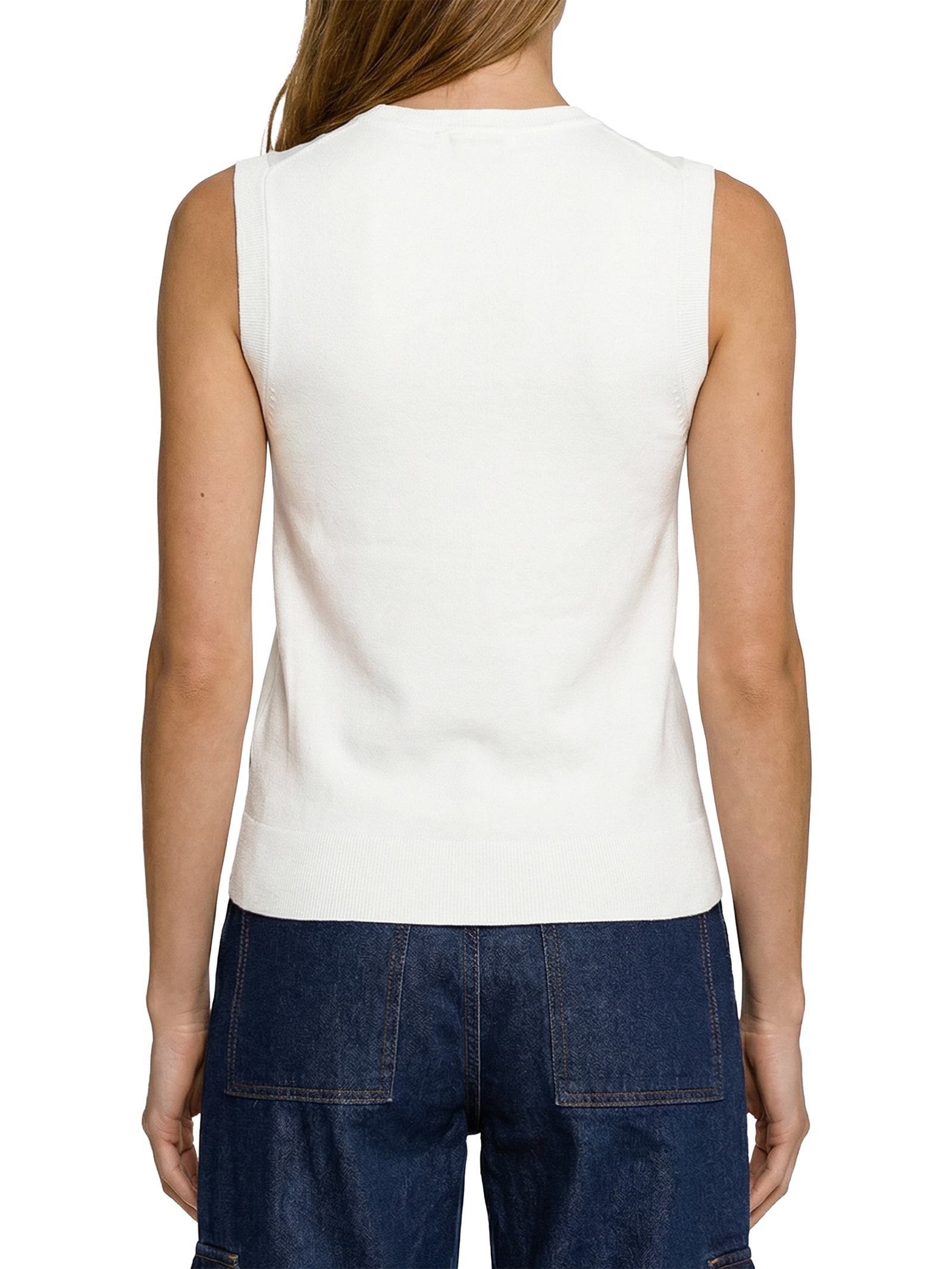 Colete Feminino Cotton Jersey Stitch Branco Tommy Hilfiger