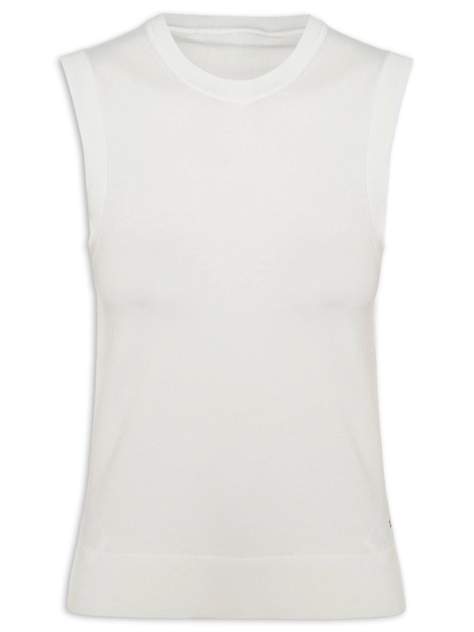 Colete Feminino Cotton Jersey Stitch Branco Tommy Hilfiger