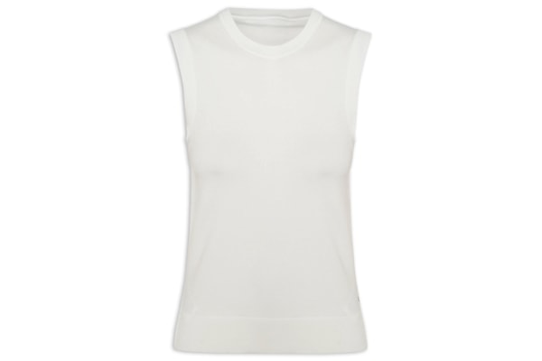 Colete Feminino Cotton Jersey Stitch - Branco