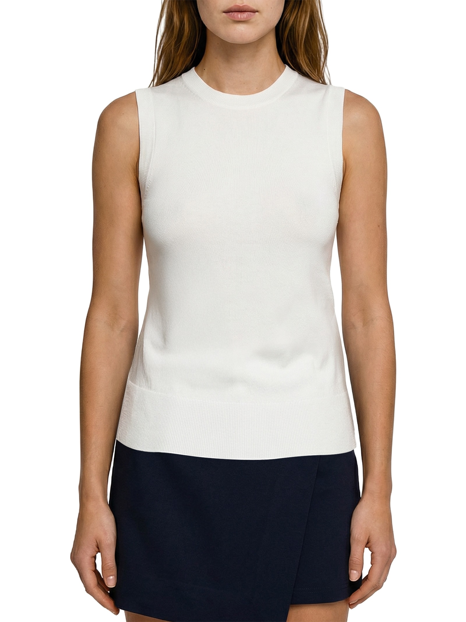 Colete Feminino Cotton Jersey Stitch Branco Tommy Hilfiger