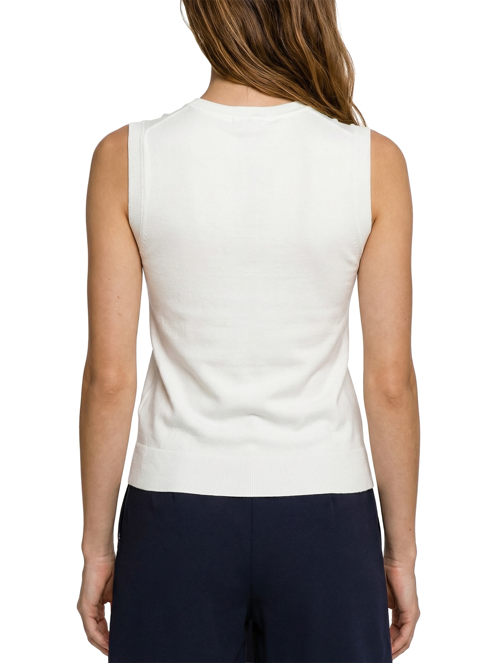 Colete Feminino Cotton Jersey Stitch Branco Tommy Hilfiger