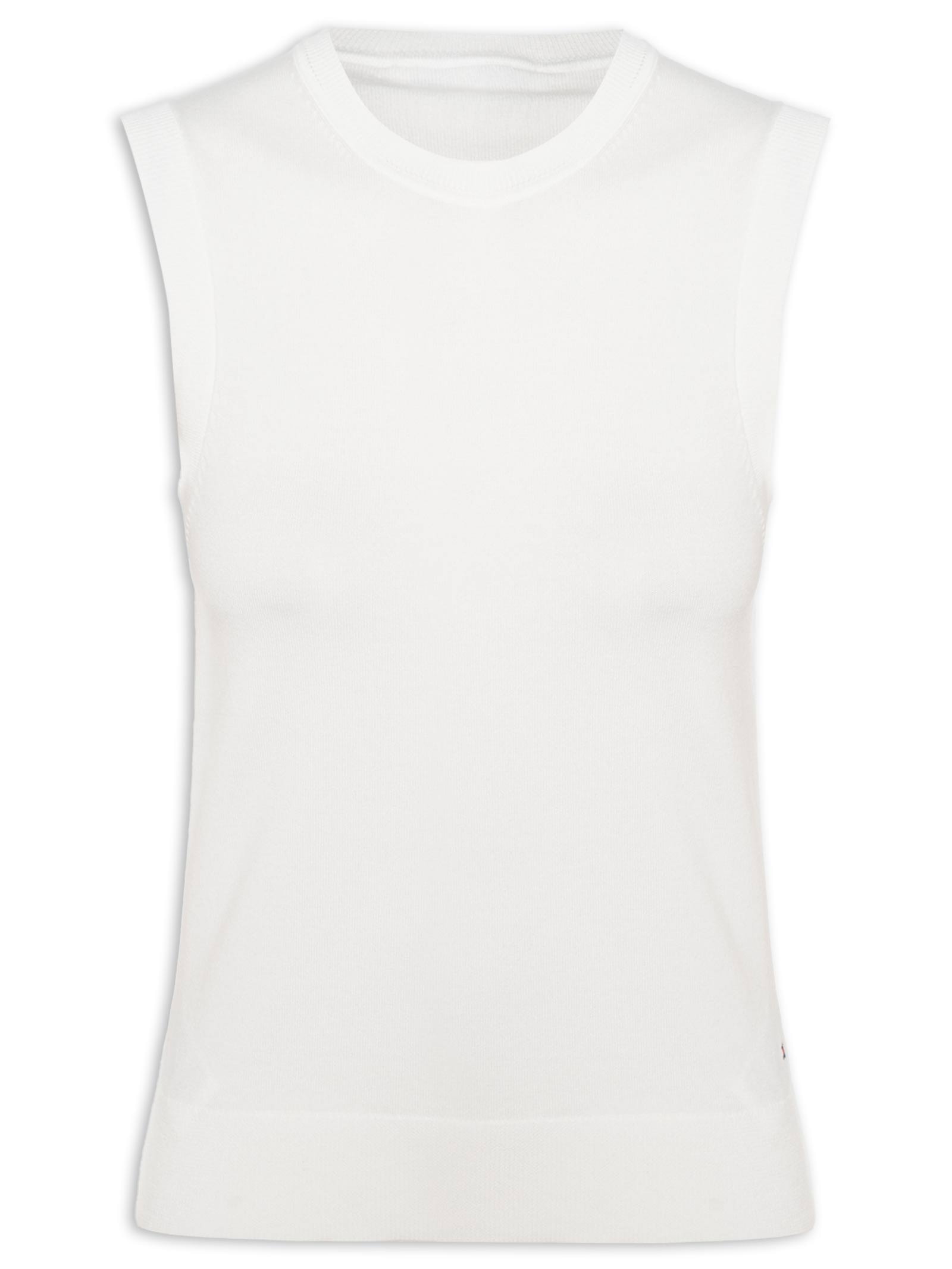 Colete Feminino Cotton Jersey Stitch Branco Tommy Hilfiger