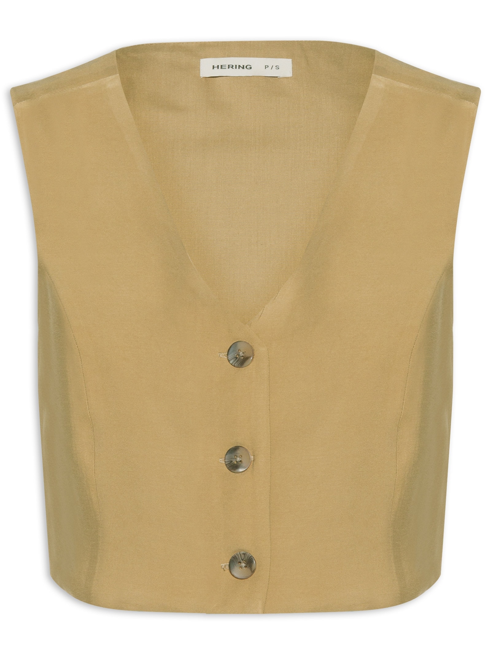 Colete Feminino Cropped Em Viscose Marrom Hering