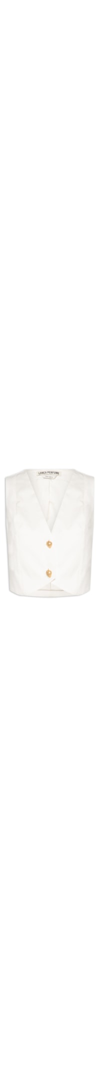 Colete Feminino Curto Ajustado de Sarja - Branco