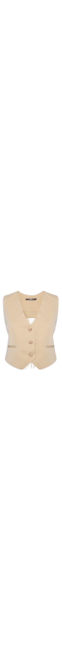 Colete Feminino De Renda Costas - Bege