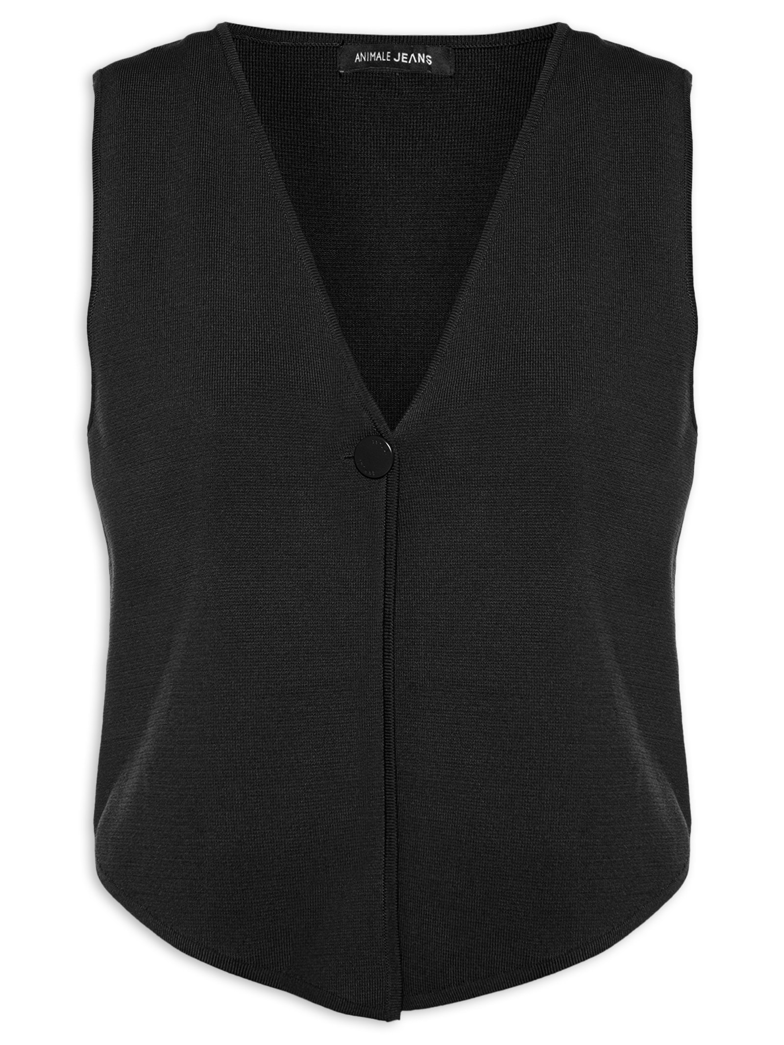 Colete Feminino De Tricot Preto Animale Jeans