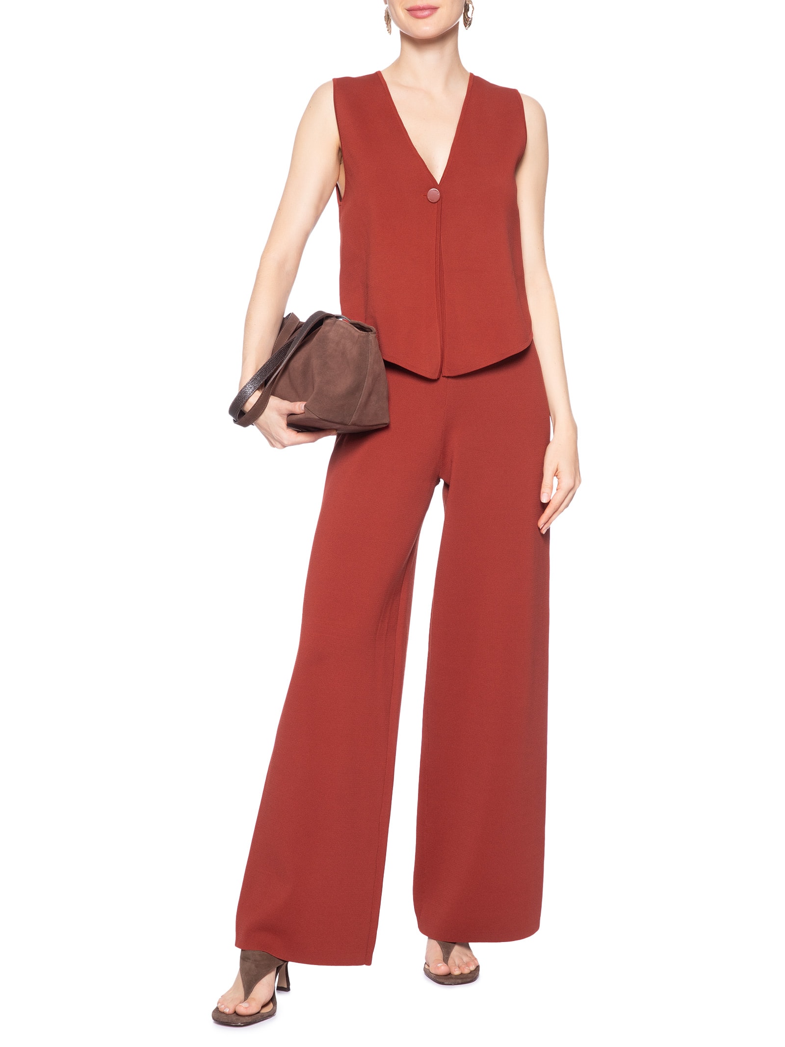 Colete Feminino De Tricot Vermelho Animale Jeans
