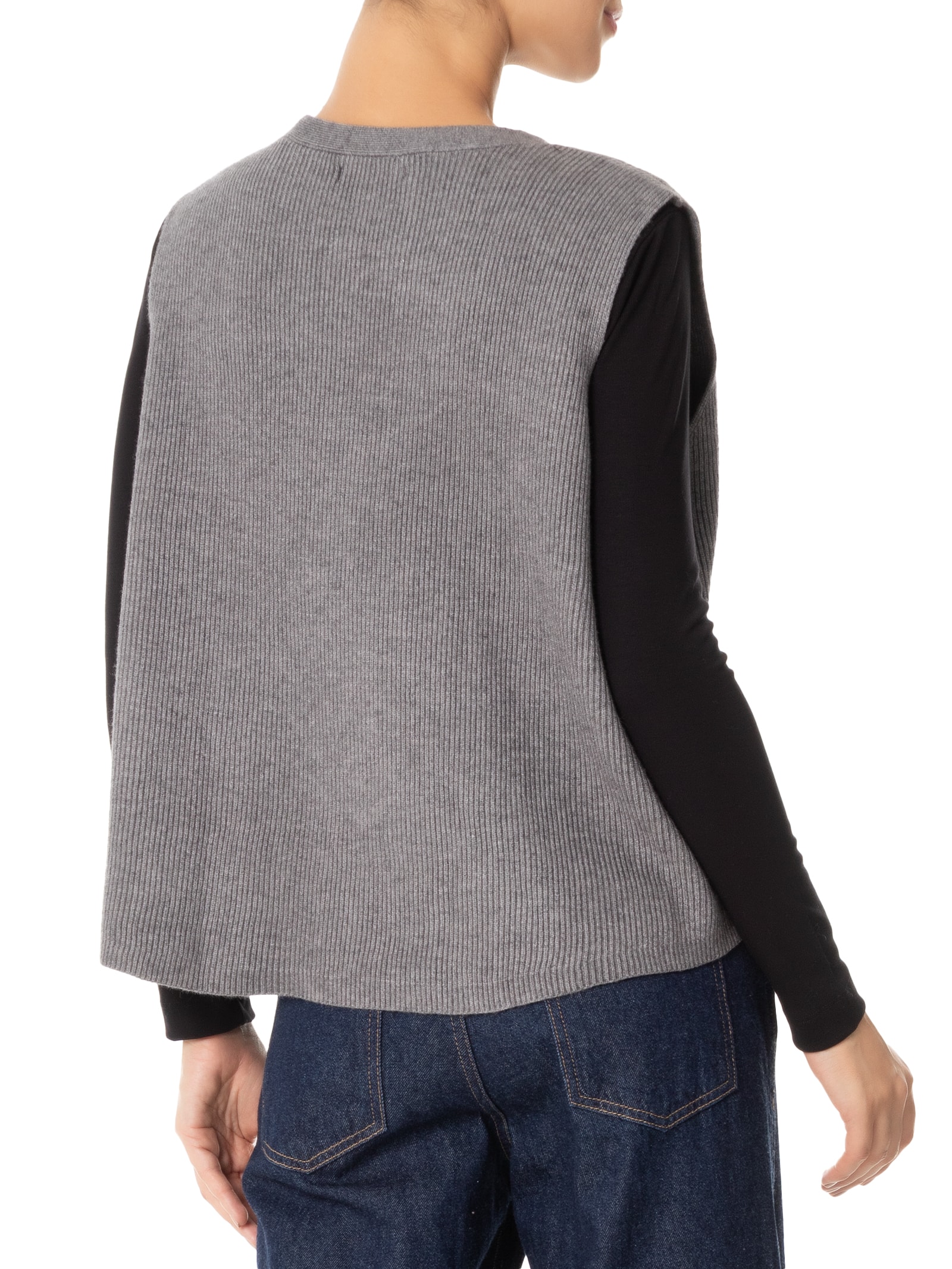 Colete Feminino Decote V Em Tricot Marrom '2Essential
