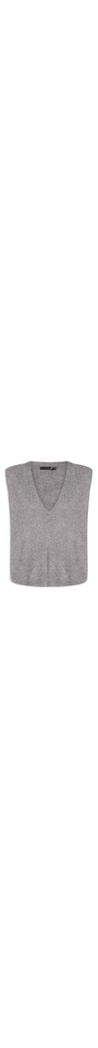 Colete Feminino Decote V Em Tricot - Marrom