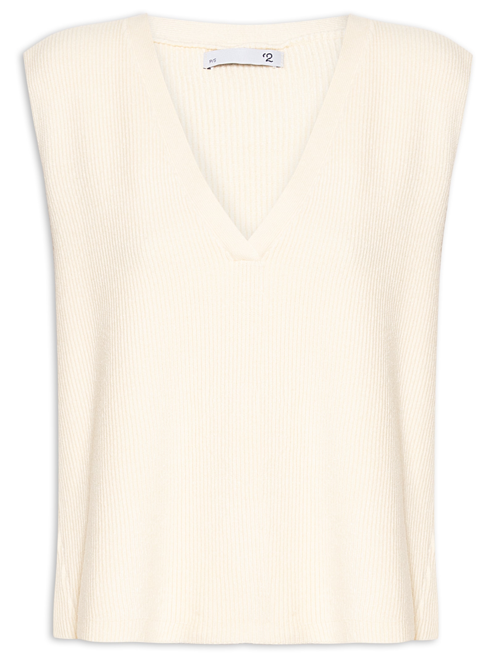 Colete Feminino Decote V Em Tricot Marrom '2Essential