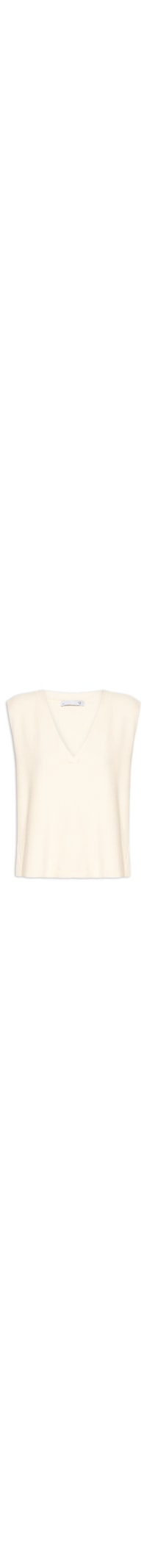Colete Feminino Decote V Em Tricot - Marrom