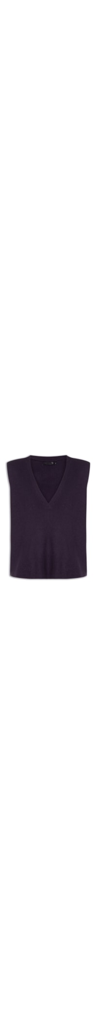 Colete Feminino Decote V Em Tricot - Marrom
