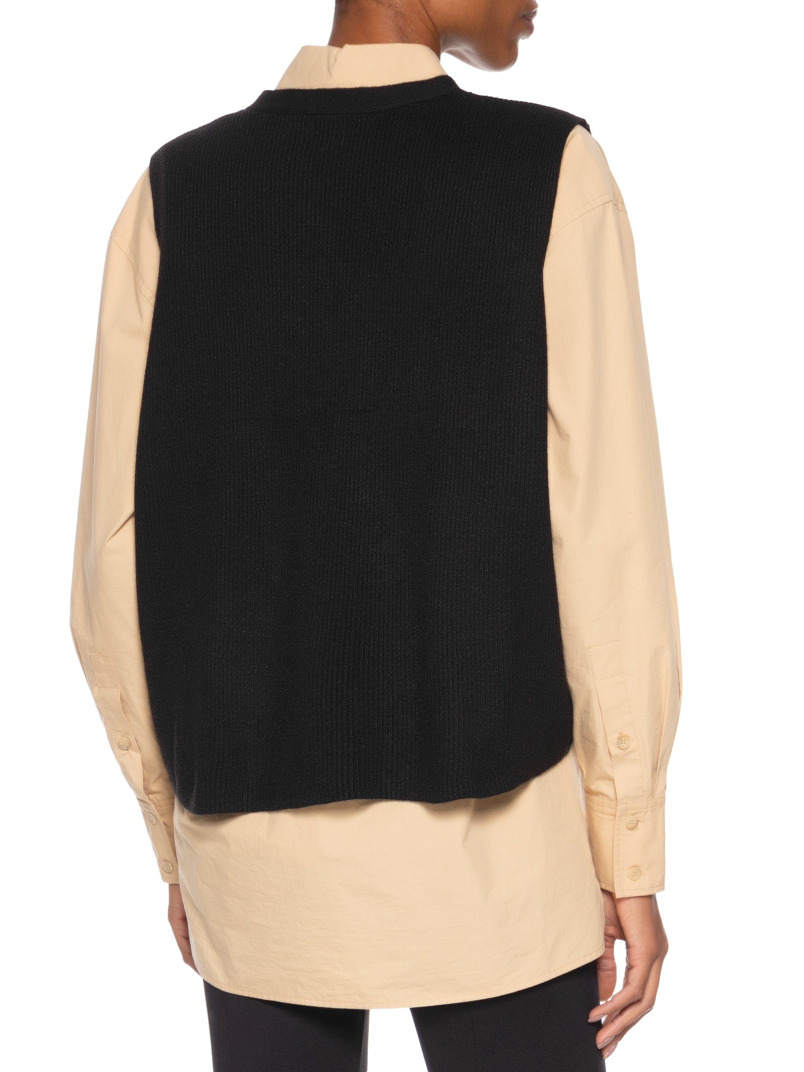 Colete Feminino Decote V Em Tricot Marrom '2Essential