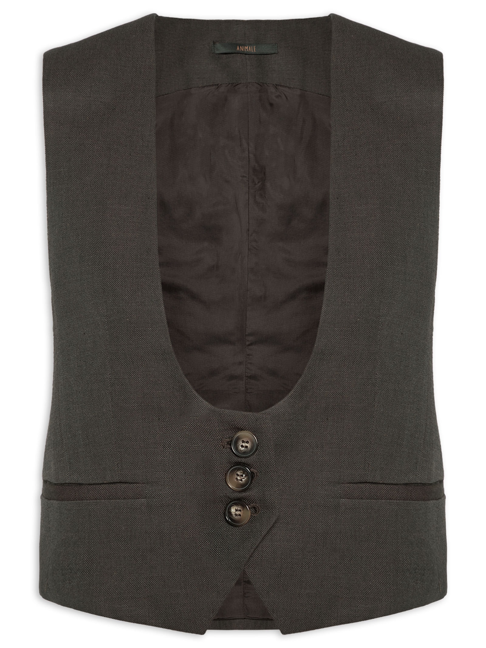 Colete Feminino Dries Marrom Animale