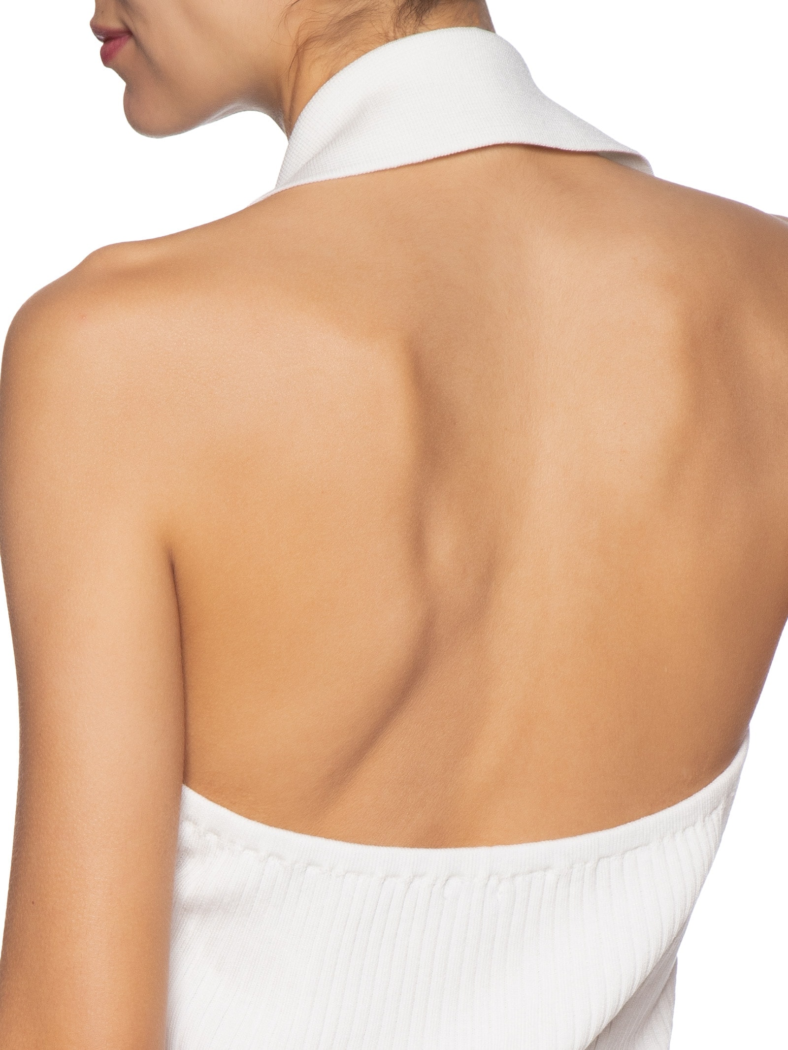 Colete Feminino Em Tricot Gola Polo Branco Basiq