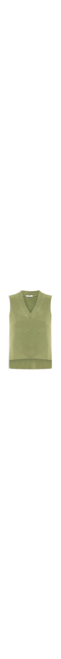 Colete Feminino em Tricot Gola V - Verde
