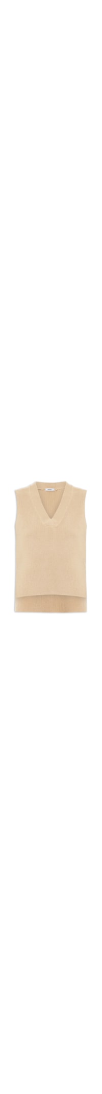 Colete Feminino em Tricot Gola V – Bege