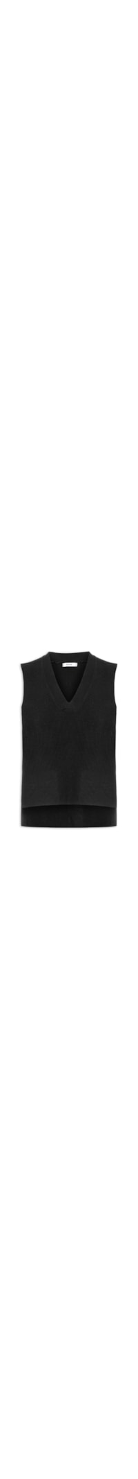 Colete Feminino em Tricot Gola V – Preto