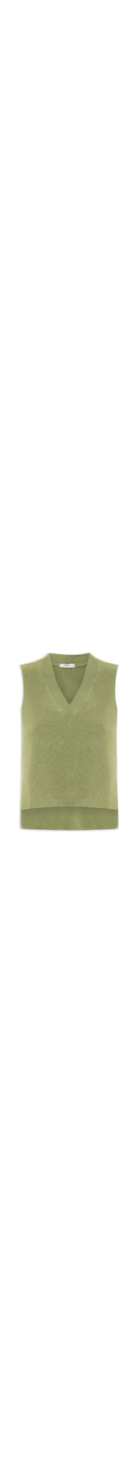 Colete Feminino em Tricot Gola V – Verde