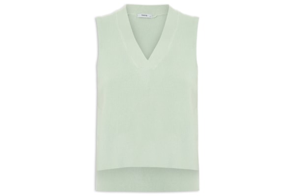 Colete Feminino em Tricot Gola V – Verde