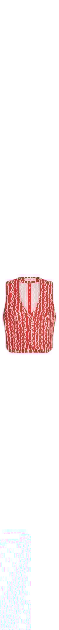 Colete Feminino Estampa Atlântica - Vermelho