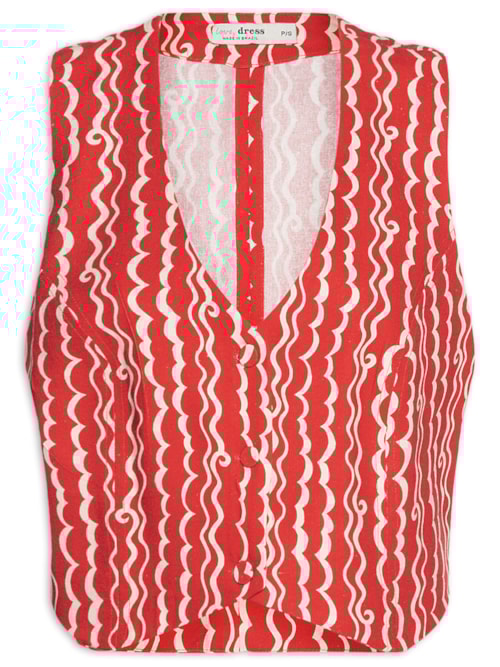 Colete Feminino Estampa Atlântica – Vermelho