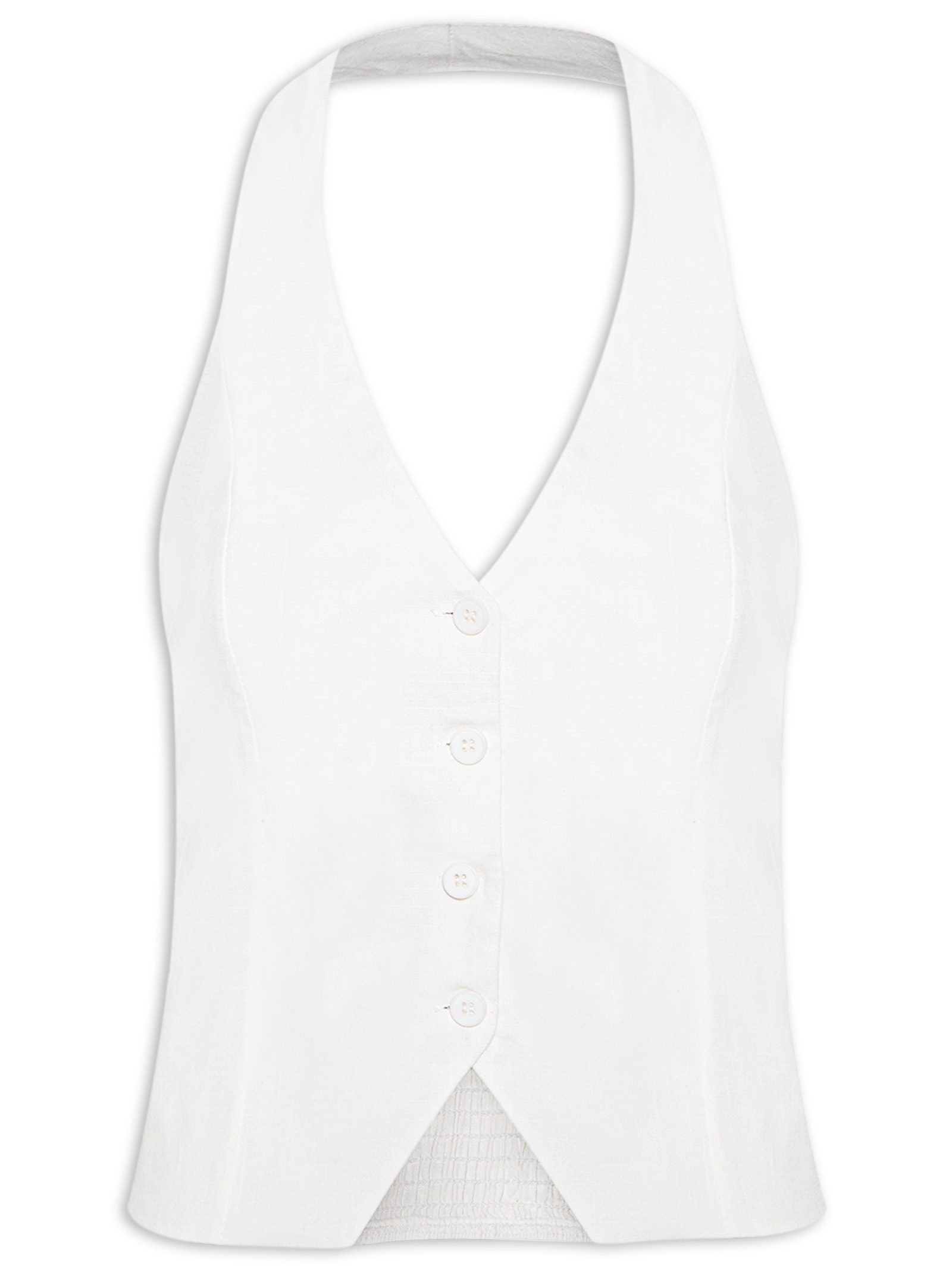 Colete Feminino Frente Única Off White Basiq