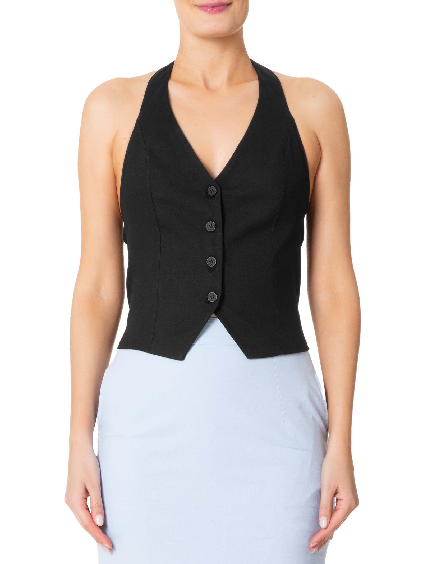 Colete Feminino Frente Única Preto Basiq