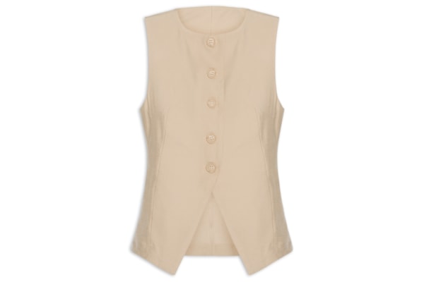 Colete Feminino Gola Careca - Bege