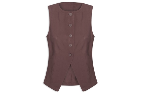 Colete Feminino Gola Careca - Marrom