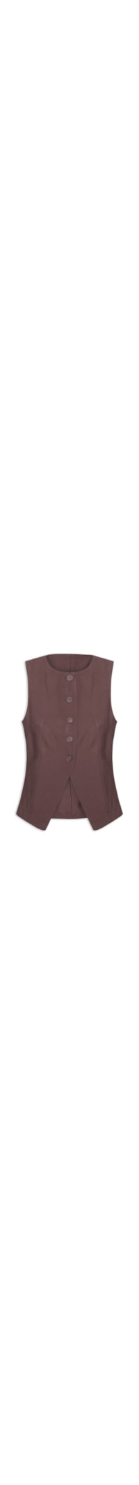 Colete Feminino Gola Careca - Marrom